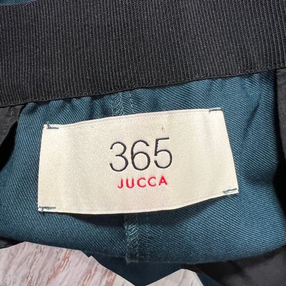NWOT Jucca 365 Cigarette Pants High Rise Elastic Waist SIZE L TG 48 Teal Italy - Picture 3 of 11